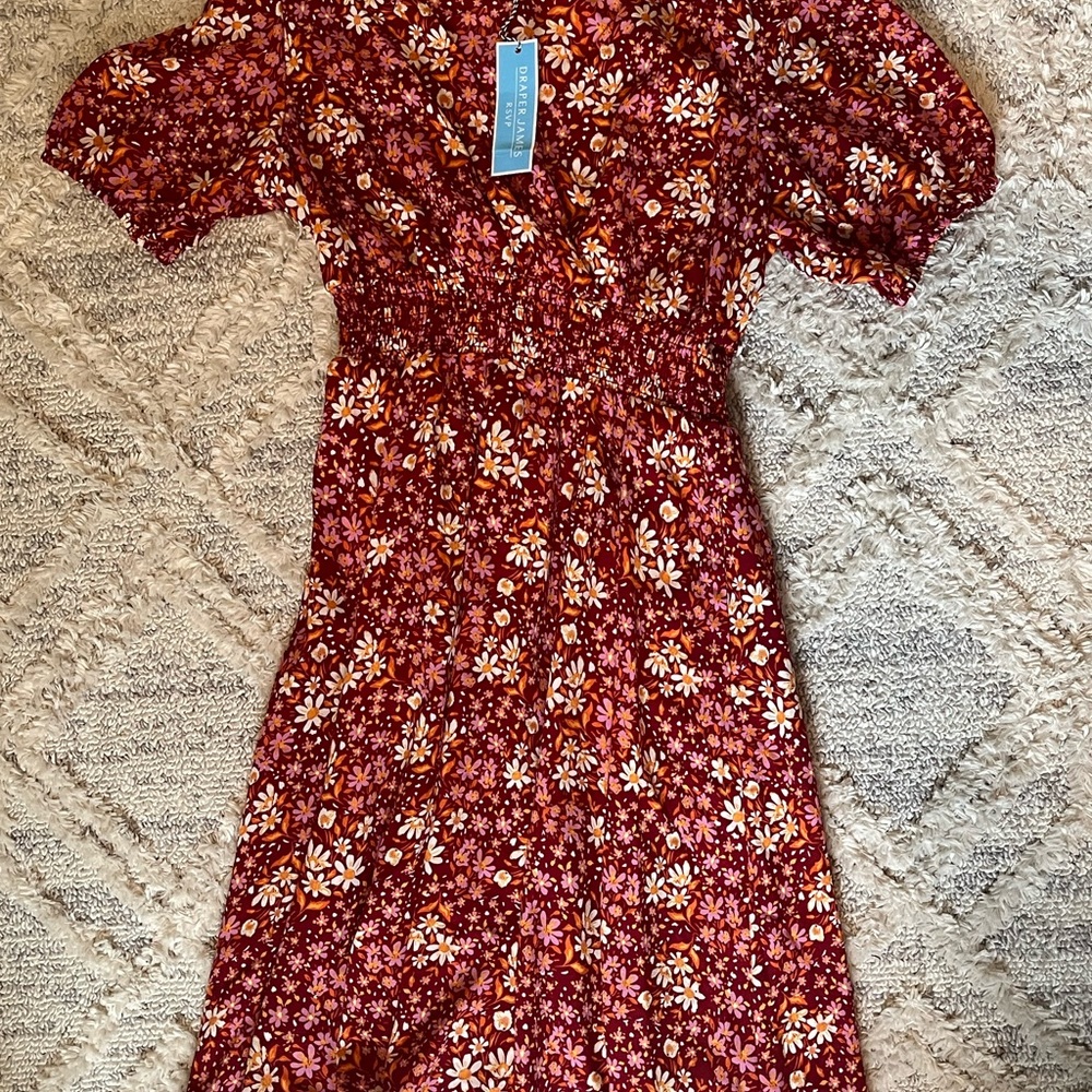 Draper James Red Floral Midi Dress